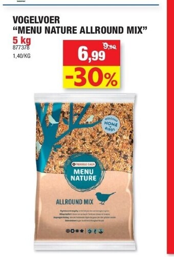 Hubo Vogelvoer “menu nature allround mix” 5 kg aanbieding