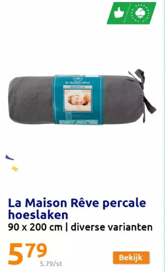 Action La maison rêve percale hoeslaken aanbieding