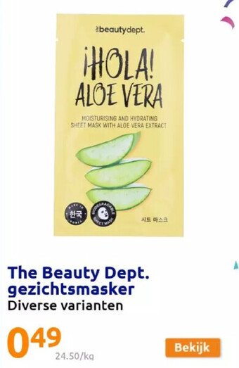 Action The beauty dept. gezichtsmasker aanbieding