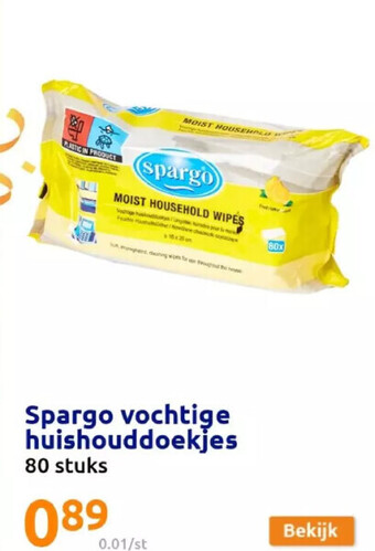 Action Spargo vochtige huishouddoekjes 80 stuks aanbieding