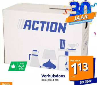 Action Verhuisdoos 48x34x33 cm aanbieding