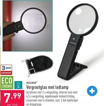 ALDI Vergrootglas met ledlamp aanbieding