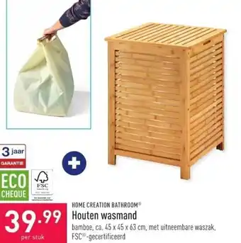 ALDI Houten wasmand aanbieding