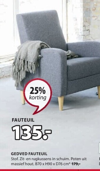 Jysk Gedved fauteuil aanbieding