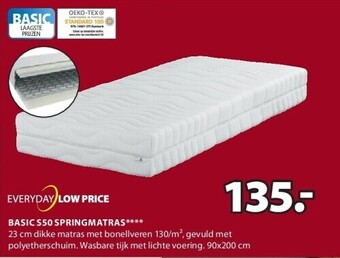 Jysk Basic s50 springmatras aanbieding