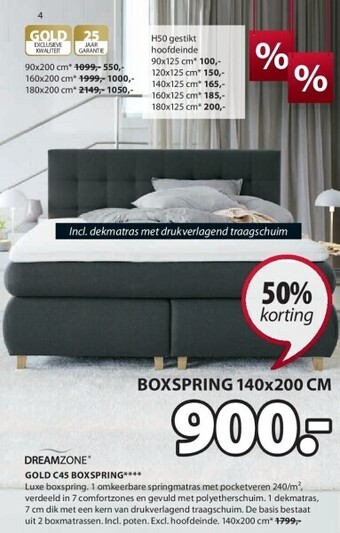 Jysk Gold c45 boxspring aanbieding