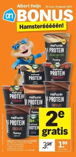 Albert Heijn Melkunie protein kwark en pudding aanbieding