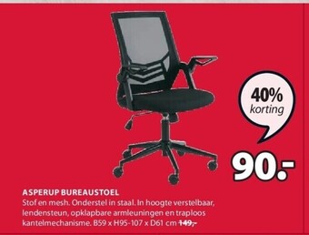 Jysk Asperup bureaustoel aanbieding