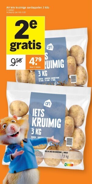 Albert Heijn Ah iets kruimige aardappelen 3 kilo aanbieding