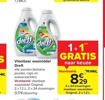 Carrefour Vloeibaar wasmiddel dreft aanbieding