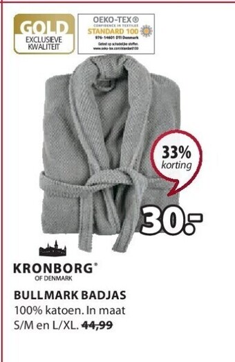 Jysk Bullmark badjas aanbieding
