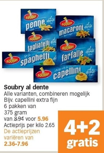 Albert Heijn Soubry al dente aanbieding