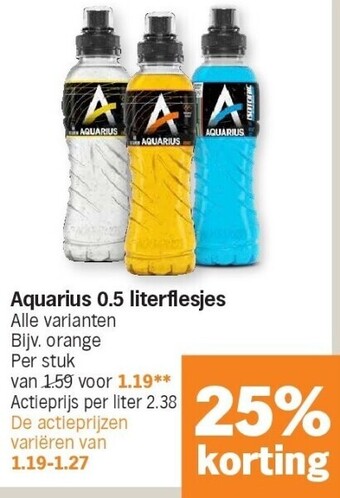Albert Heijn Aquarius 0.5 literflesjes aanbieding