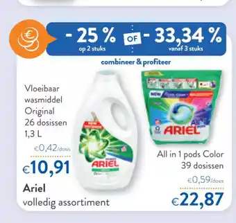 OKay Ariel vloeibaar wasmiddel original 26 dosissen 1,3 l aanbieding