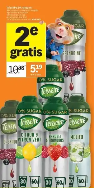 Albert Heijn Teisseire 0% siropen aanbieding