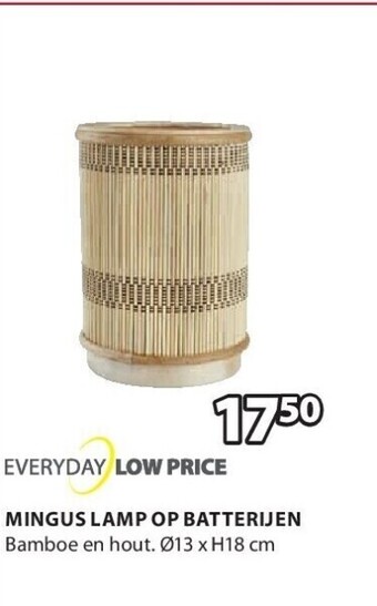 Jysk Mingus lamp op batterijen aanbieding