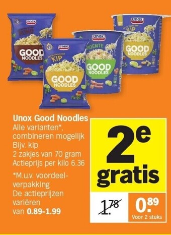 Albert Heijn Unox good noodles aanbieding