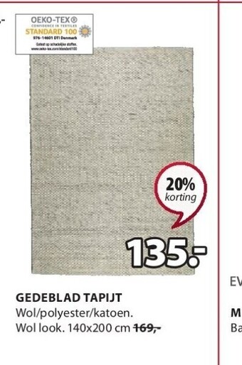 Jysk Gedeblad tapijt aanbieding
