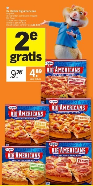 Albert Heijn Dr. oetker big americans aanbieding