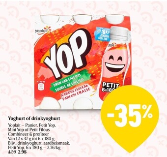 Yoghurt of drinkyoghurt yoplait
