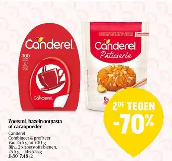 Zoetstof, hazelnootpasta of cacaopoeder canderel