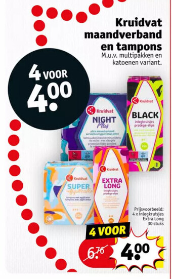 Kruidvat Kruidvat maandverband en tampons aanbieding
