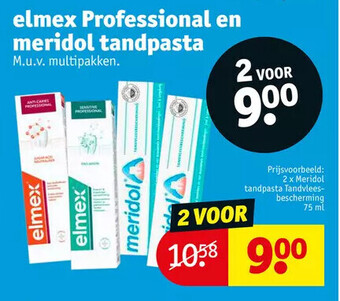 Kruidvat Elmex professional en meridol tandpasta aanbieding