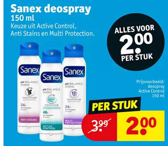 Kruidvat Sanex deospray 150 ml aanbieding