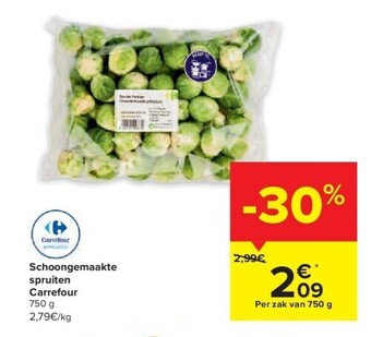 Carrefour Schoongemaakte spruiten carrefour aanbieding
