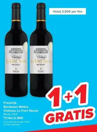 Carrefour Frankrijk bordeaux médoc château la font neuve aanbieding