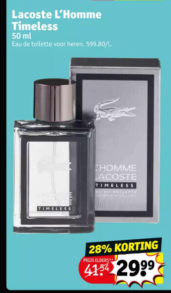 Kruidvat Lacoste l'homme timeless 50 ml aanbieding