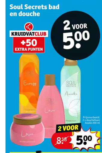 Kruidvat Soul secrets bad en douche aanbieding