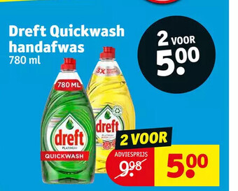 Kruidvat Dreft quickwash handafwas 780 ml aanbieding