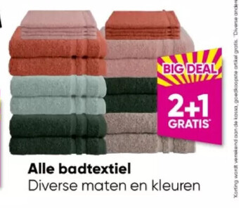Big Bazar Alle badtextiel aanbieding