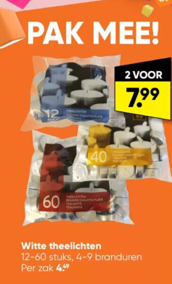 Big Bazar Witte theelichten aanbieding