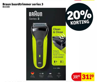 Kruidvat Braun baardtrimmer series 3 bt3300 aanbieding