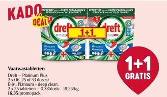 Delhaize Vaatwastabletten dreft aanbieding