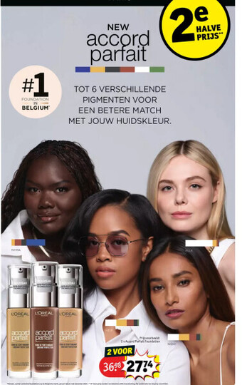 Kruidvat 2x accord parfait foundation aanbieding