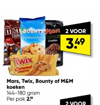 Mars, twix, bounty of m&m koeken