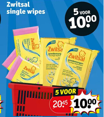 Kruidvat Zwitsal single wipes aanbieding
