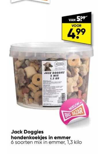 Big Bazar Jack doggies hondenkoekjes in emmer aanbieding