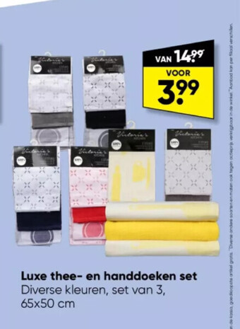 Big Bazar Luxe thee- en handdoeken set aanbieding