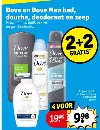 Kruidvat Dove en dove men bad, douche, deodorant en zeep aanbieding