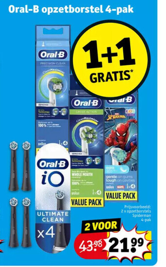 Kruidvat Oral-b opzetborstel 4-pak aanbieding