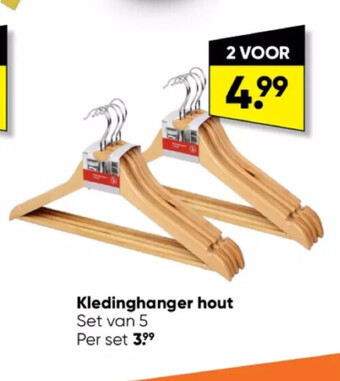 Big Bazar Kledinghanger hout aanbieding