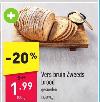 ALDI Vers bruin zweeds brood 800g aanbieding