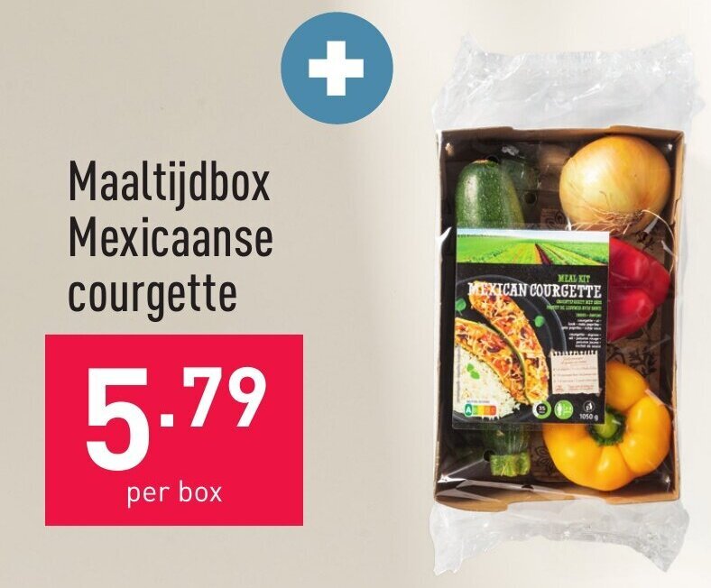 Maaltijdbox mexicaanse courgette per box promotie bij ALDI