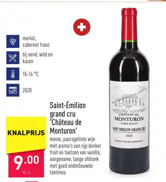 ALDI Saint-Emilion grand cru 'chateau de monturon' 75cl aanbieding