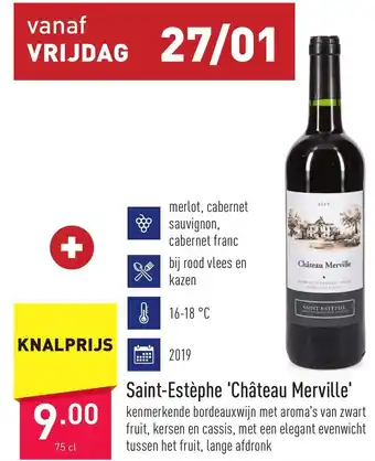 ALDI Saint-Estephe 'Chateau Merville' 75cl aanbieding