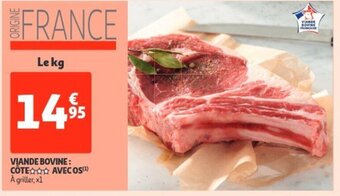 Auchan Viande bovine cote avec os le kg aanbieding